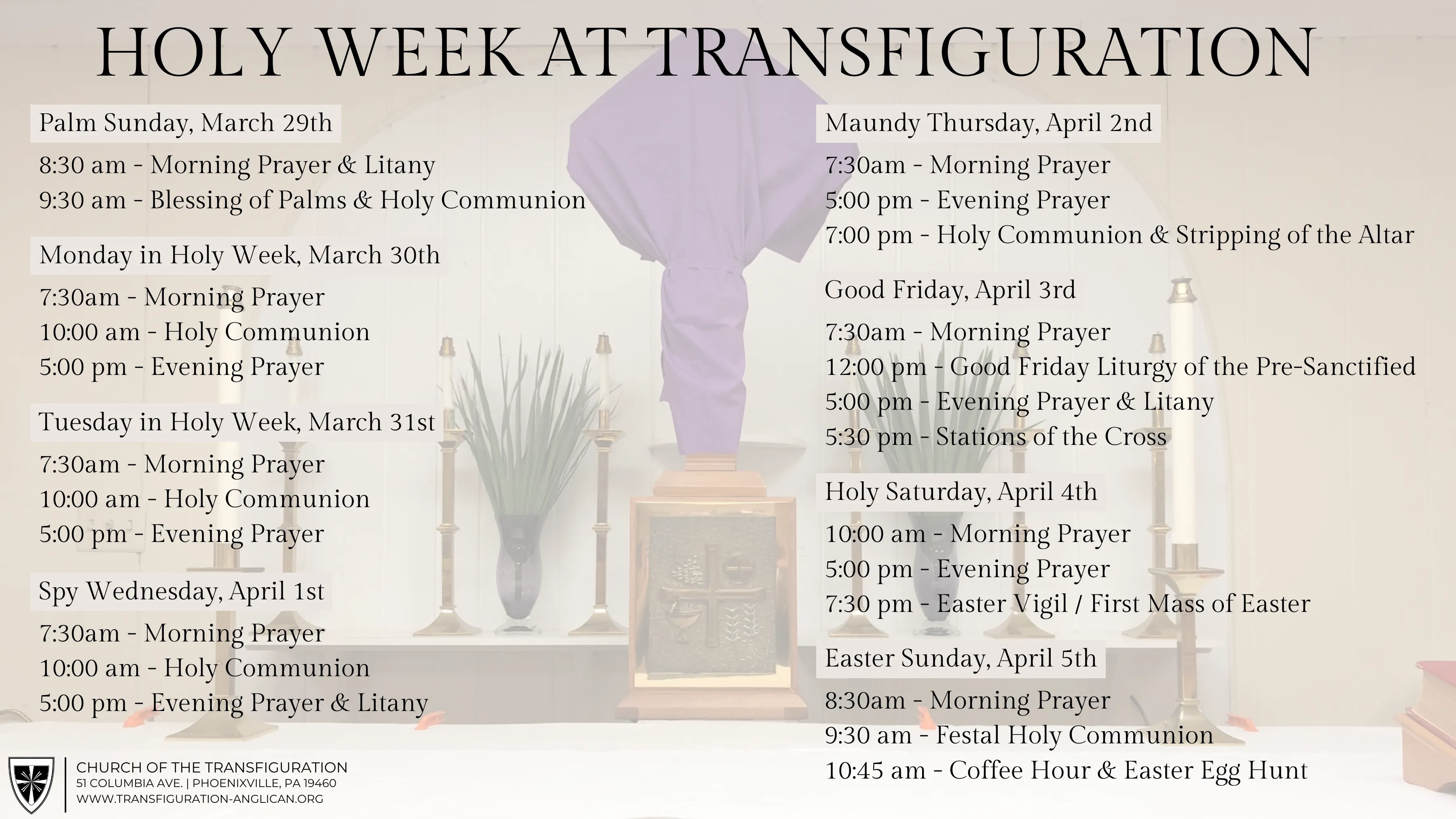 Holy Week Services